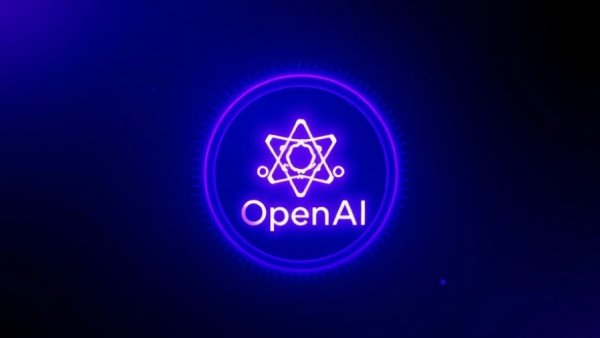 OpenAI logo with a purple halo on a blue background, GPT-5.2 theme.