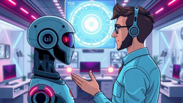 Futuristic AI writing tools in 2025 workspace