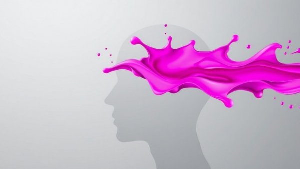 Illustration of AI-generated content impact with pink fluid.