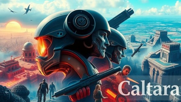 Futuristic video game collage showcasing generative AI in video games.