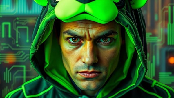 AI risks and ethical responsibilities in technology illustrated with a vibrant digital collage.