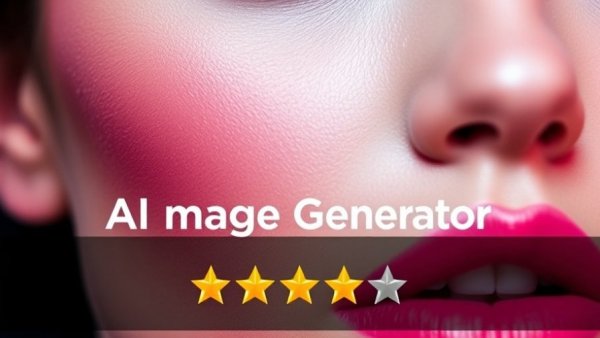 AI image generator features and pricing banner with five-star rating.