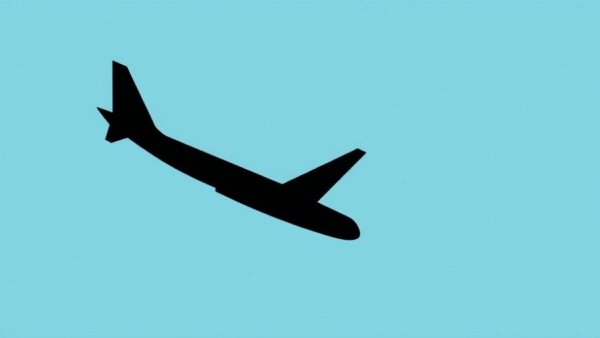 Minimalistic airplane silhouette illustrating upward motion, research-driven AI theme.