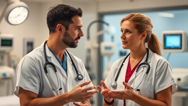 AI healthcare workforce: professionals discussing in clinical setting.