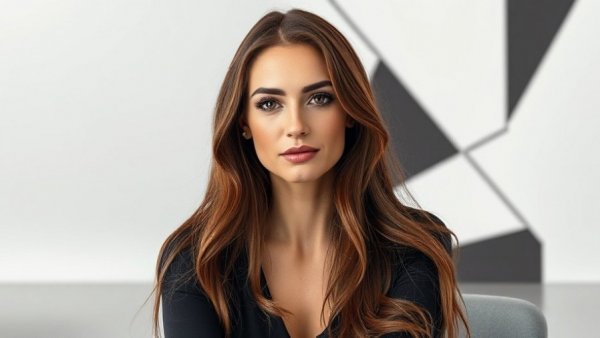 Confident woman in minimalist setting for AI judges concept