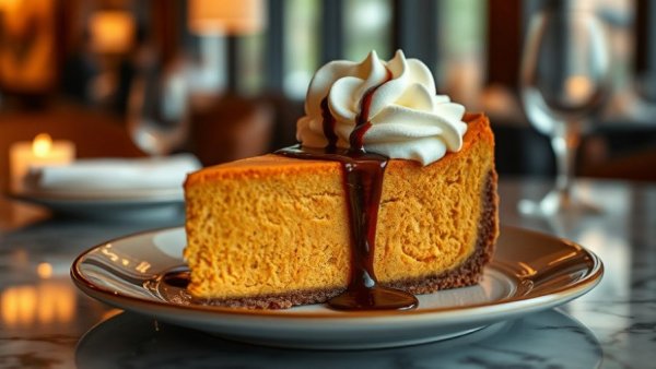Delicious pumpkin cheesecake dessert from the best restaurants in Midtown Atlanta.