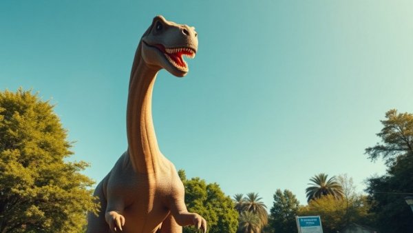 Nashville Zoo DinoTrek featuring a towering Brachiosaurus.