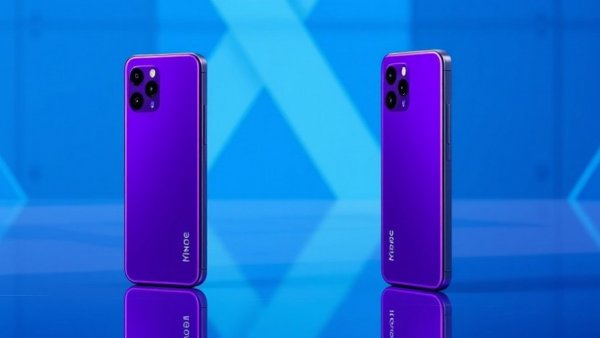 Sleek purple smartphones showcasing next-gen technology.