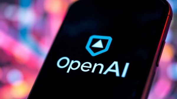 AI technology trends: Smartphone screen with OpenAI logo.
