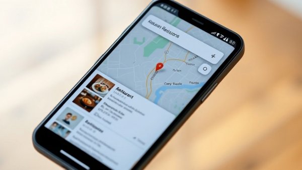 Google Maps new AI features showing restaurant info on phone screen.