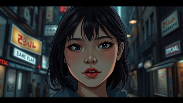 Split-screen comparison of DLSS 5 technology performance in an urban scene.