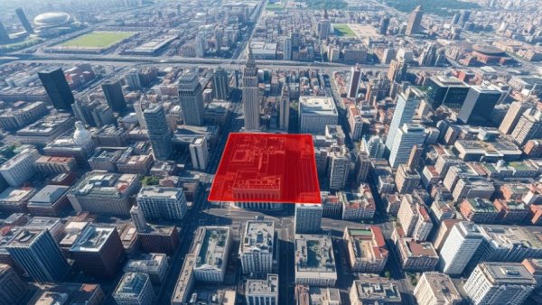 Aerial view highlighting urban area for FBI location data purchase.