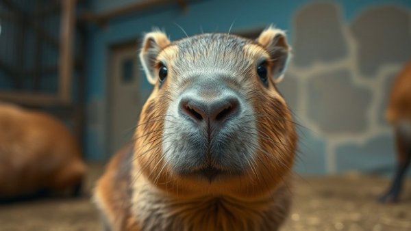 Close-up of a young capybara at Nashville Zoo
