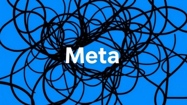 Abstract Meta logo with black loops symbolizing AI security risks
