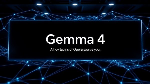 Gemma 4 open-source AI promotional text on black background.