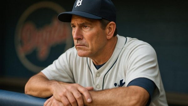 Georgia Diamond Dawgs baseball coach in dugout, focused.