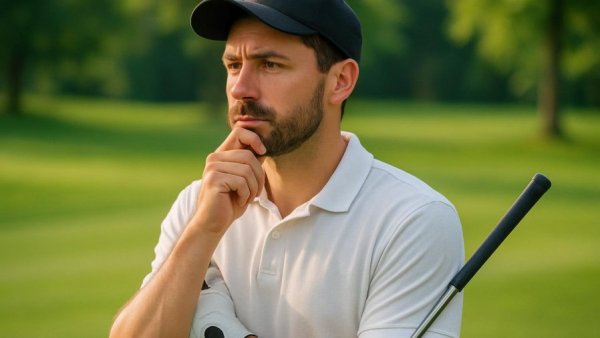 Cadillac Championship golfer deep in thought on Doral Blue Monster Golf course.