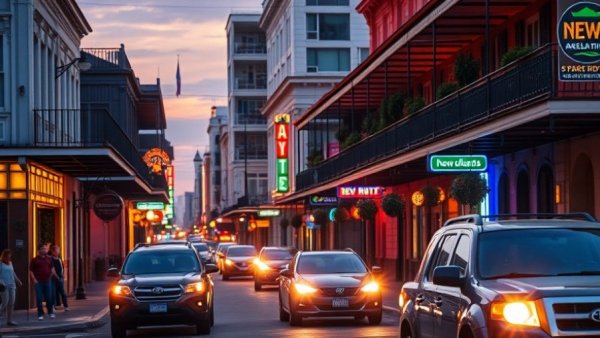 Best NOLA Restaurants for Date Nights in colorful and vibrant street view.