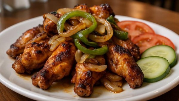 Unexpectedly delicious wings Atlanta, vibrant presentation with vegetables.