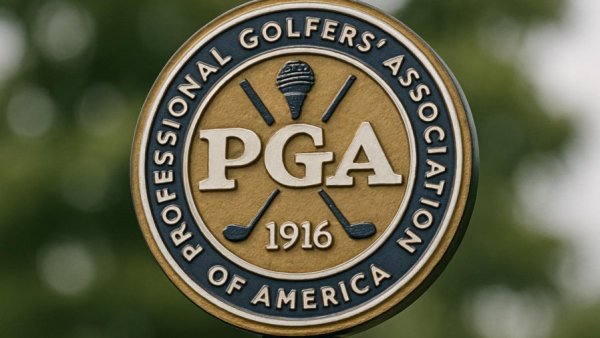 PGA of America sign with tree in background related to PGA Championship 2026 Philadelphia.