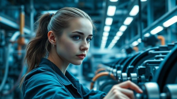 Charlotte aerospace manufacturing worker handles machinery in a high-tech facility.