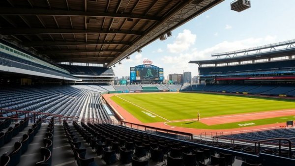Empty baseball stadium for free family movie nights in Charlotte.