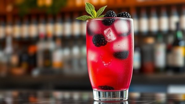Vibrant Fresh Berry Spritz mocktail on marble counter