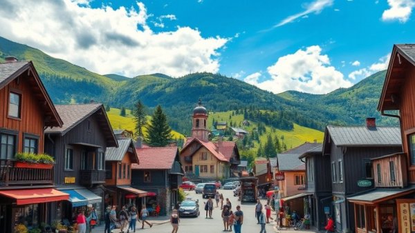 Cool mountain towns North Carolina with historic buildings and lush greenery.