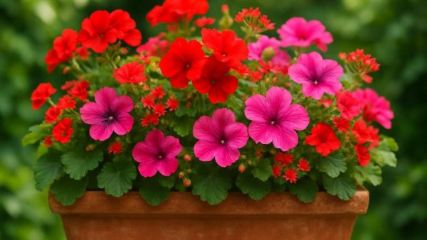 Vibrant garden planter with colorful flowers; family-friendly spot for Atlanta kids' free activities.