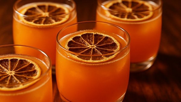 Elegant orange cocktails with citrus slices, evoking Tales Passport cocktail culture