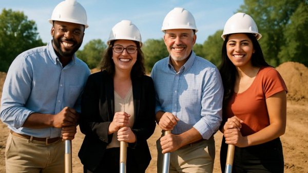 New Orleans business news: Groundbreaking ceremony with group in hard hats.