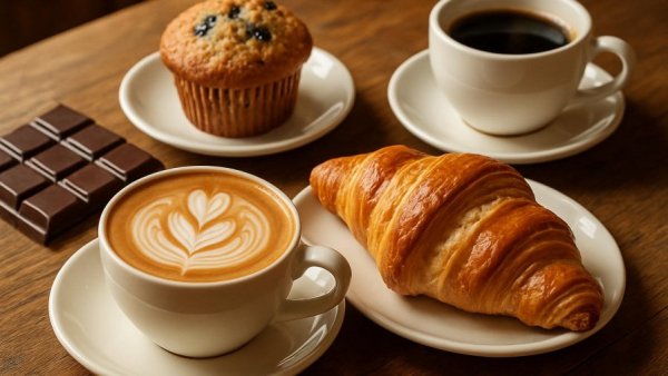 Best Coffee in Miami: Gourmet breakfast and coffee display