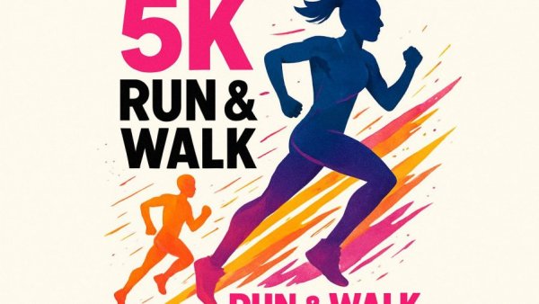 WBHI Pink Walk Miami promotional poster with runner silhouettes