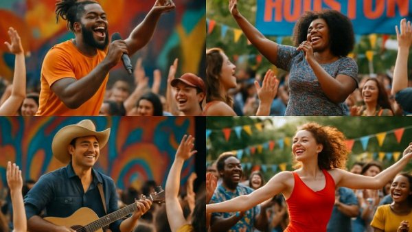 Weekday Houston events collage showcasing free things to do