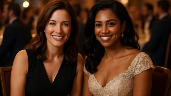 Smiling women at Bon Appétit fundraiser