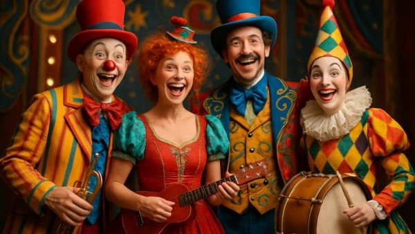 Colorful circus performers at POMP, SNOW & CIRQUEumstance Nashville