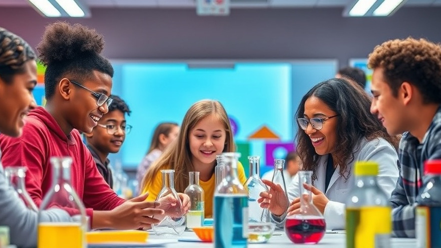 Engaged students in a vibrant classroom, exploring science education in Houston.