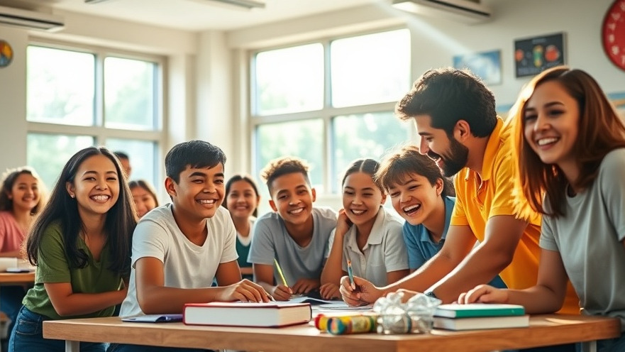 Vibrant classroom scene depicting diverse students collaborating, highlighting Houston education news.