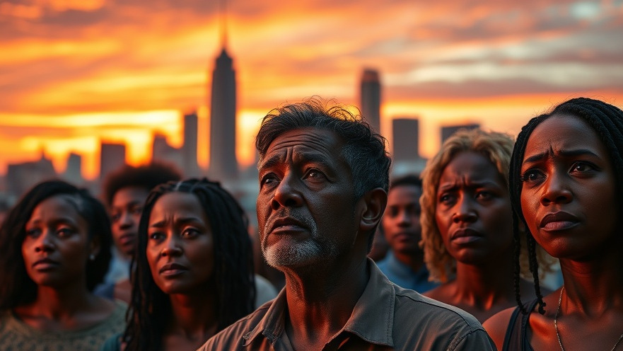 Worried Atlanta residents express community impact amidst fears of retaliation, sunset skyline.