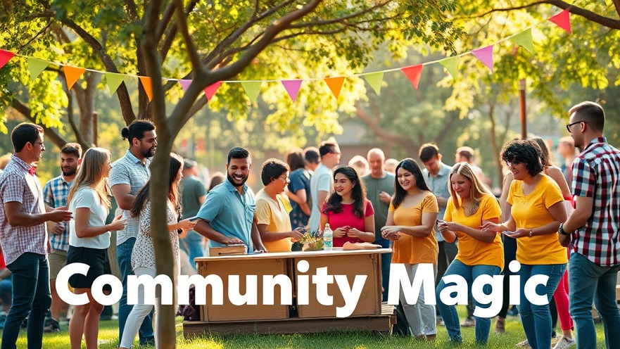 Community engagement in a vibrant park gathering, highlighting local heroes and unity.