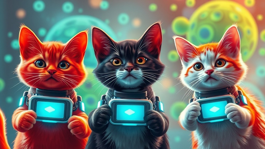 Cats in AI concepts explained with smart devices, symbolizing energy flow and sustainability.