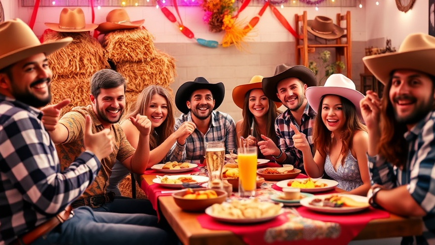 Cowboy-themed brunch showcasing Miami Beach nightlife with vibrant decor and joyful guests.