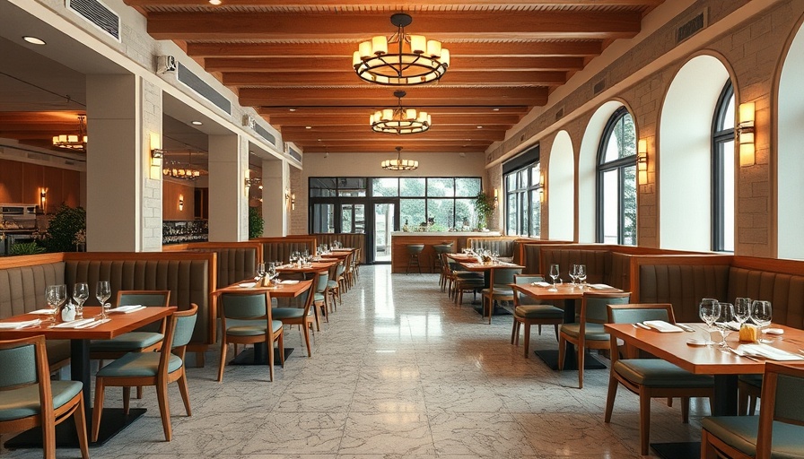 Interior of a Greek Taverna in Fort Lauderdale, warm and inviting atmosphere.