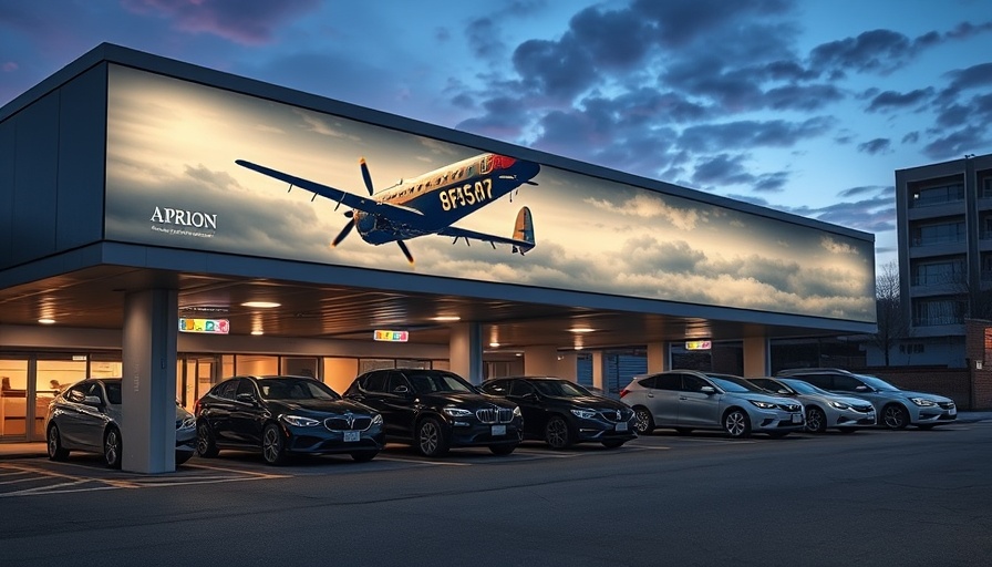 Vegas Loop Reid Airport connection visual with cars and mural.