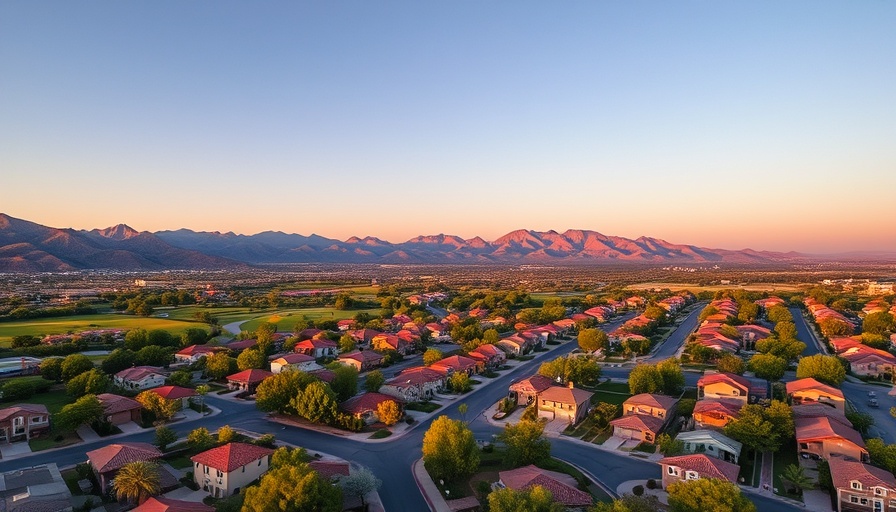 Scenic aerial view of Summerlin neighborhood and mountains; perfect for outdoor activities.