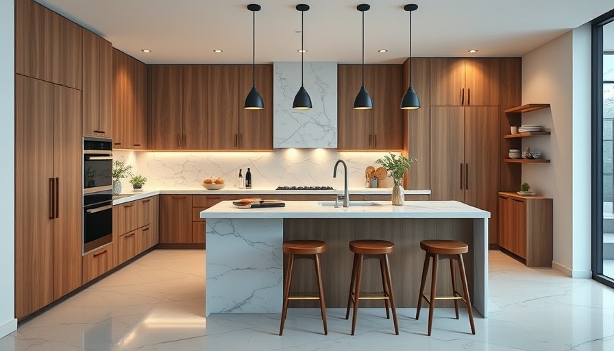 Modern kitchen design with a stylish galley-style kitchen island.
