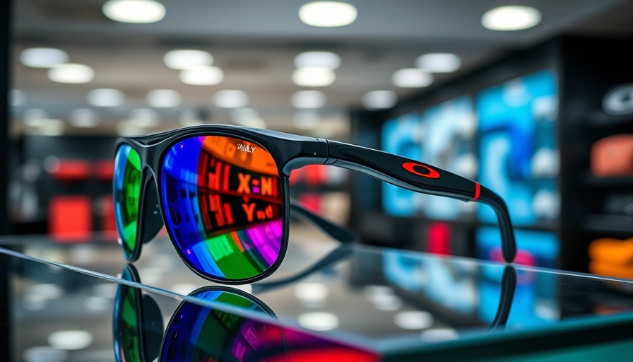 Oakley sunglasses displayed at grand opening in Las Vegas.