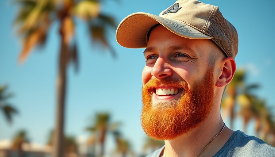 Smiling young man in a cap under blue sky, MusicRow Top Songwriter Chart.