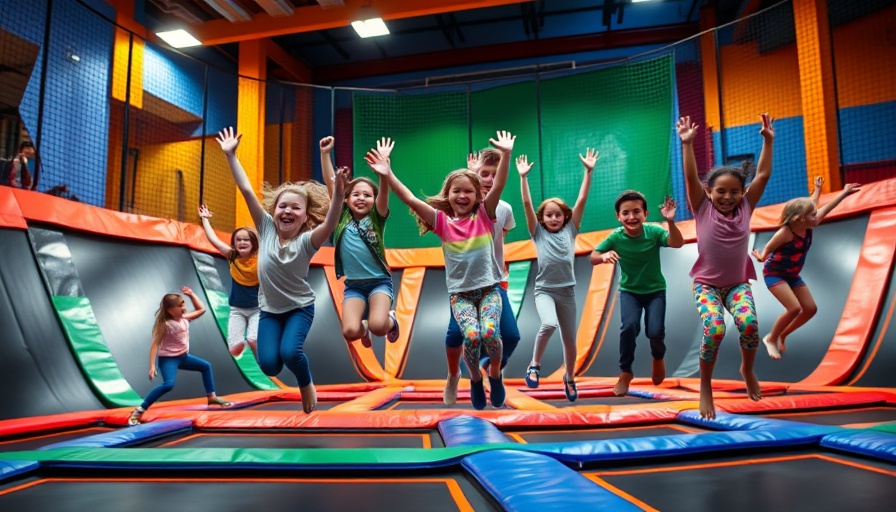 Kids enjoying Sky Zone Trampoline Park with excitement.