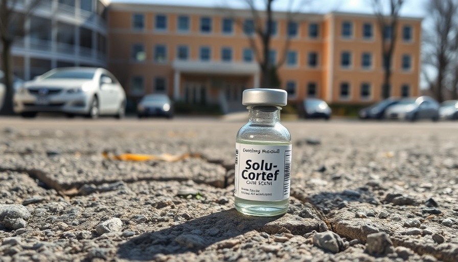 Charlotte health news: Solu-Cortef vial in front of school